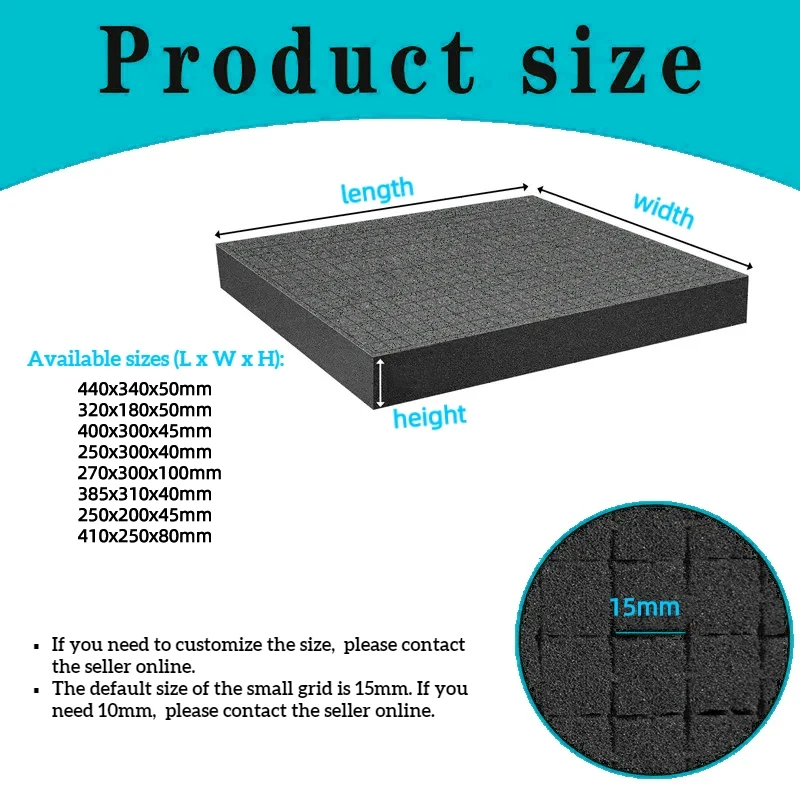 Customizable Size Pre Cut Foam Insert High Density Pick Pluck Toolbox Foam Pick Apart Shadow Foams For Hard Case And Flight Case