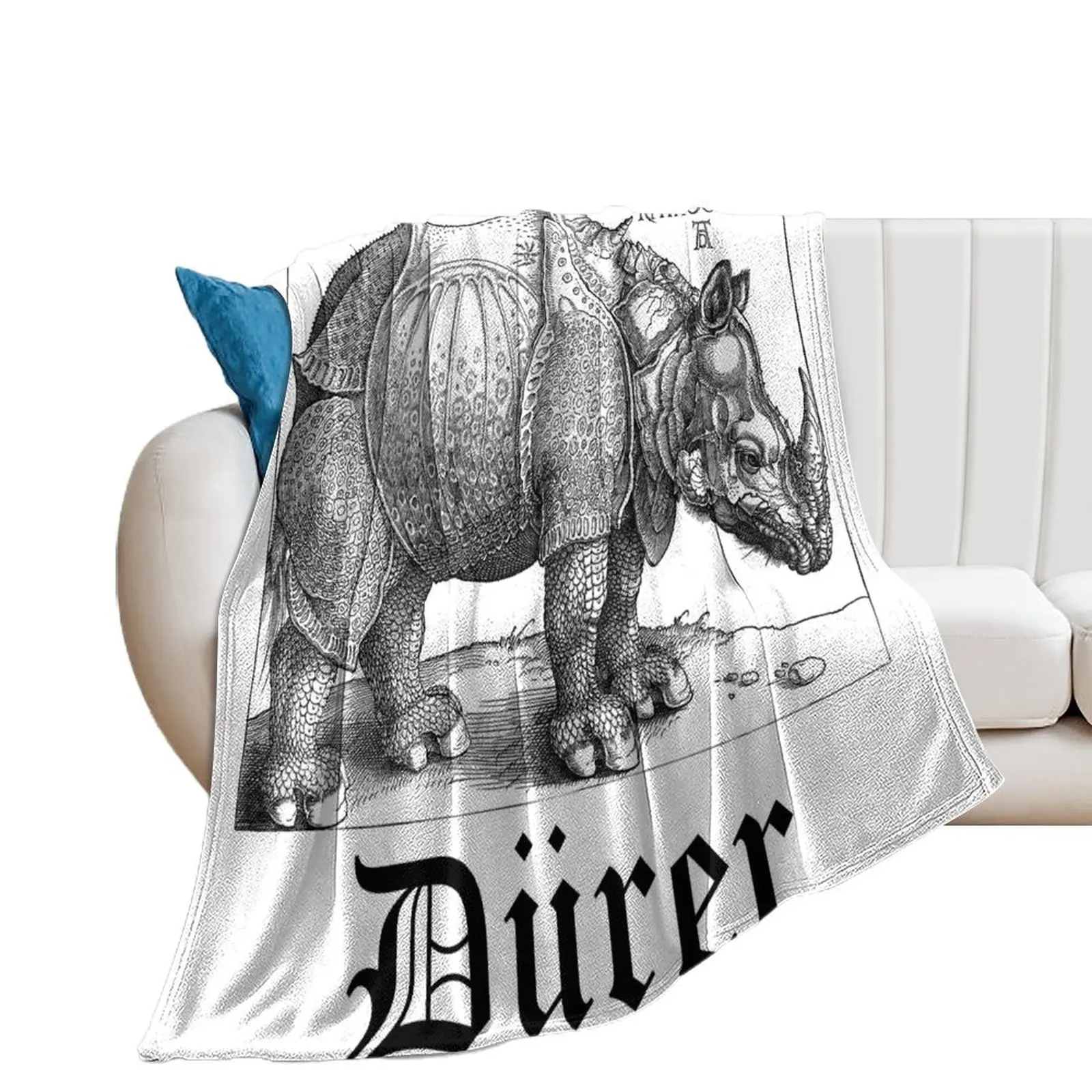 Albrecht Dürer Durer Rhino Throw Blanket Beach anime Travel Vintage Blankets