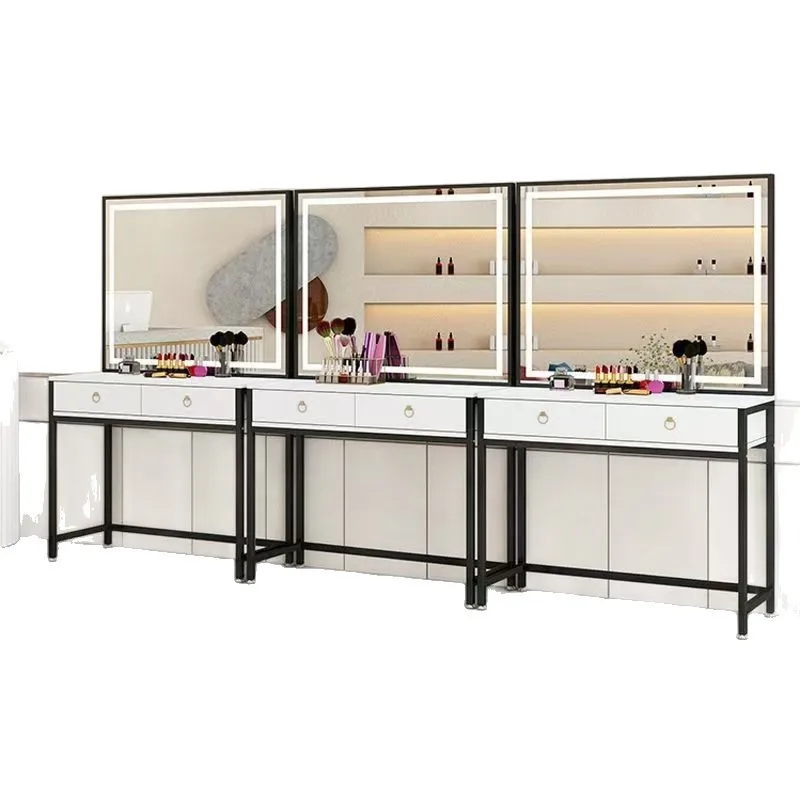 Barber shop dresser wedding photo studio makeup artist special makeup table Led screen beauty modeling home beauty table