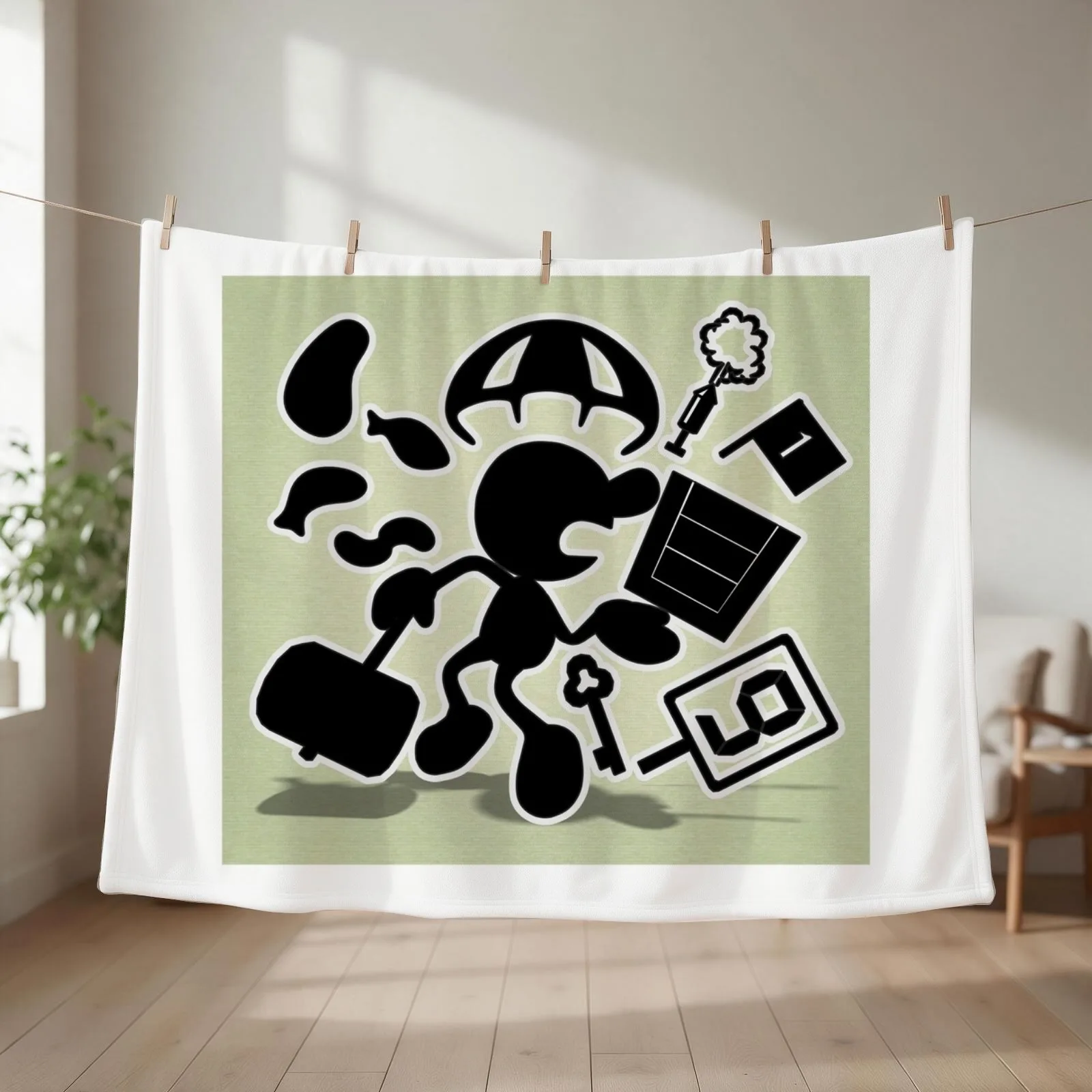 Mr. Game & Watch- poster Throw Blanket decorative Cute Plaid Warm Thin Blankets