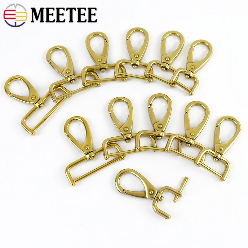 

1-5Pcs 15-40mm Solid Brass Detachable Buckles for Keychain Bag Strap Snap Hook Carabiner Clip Pet Collar Swivel Lobster Buckle