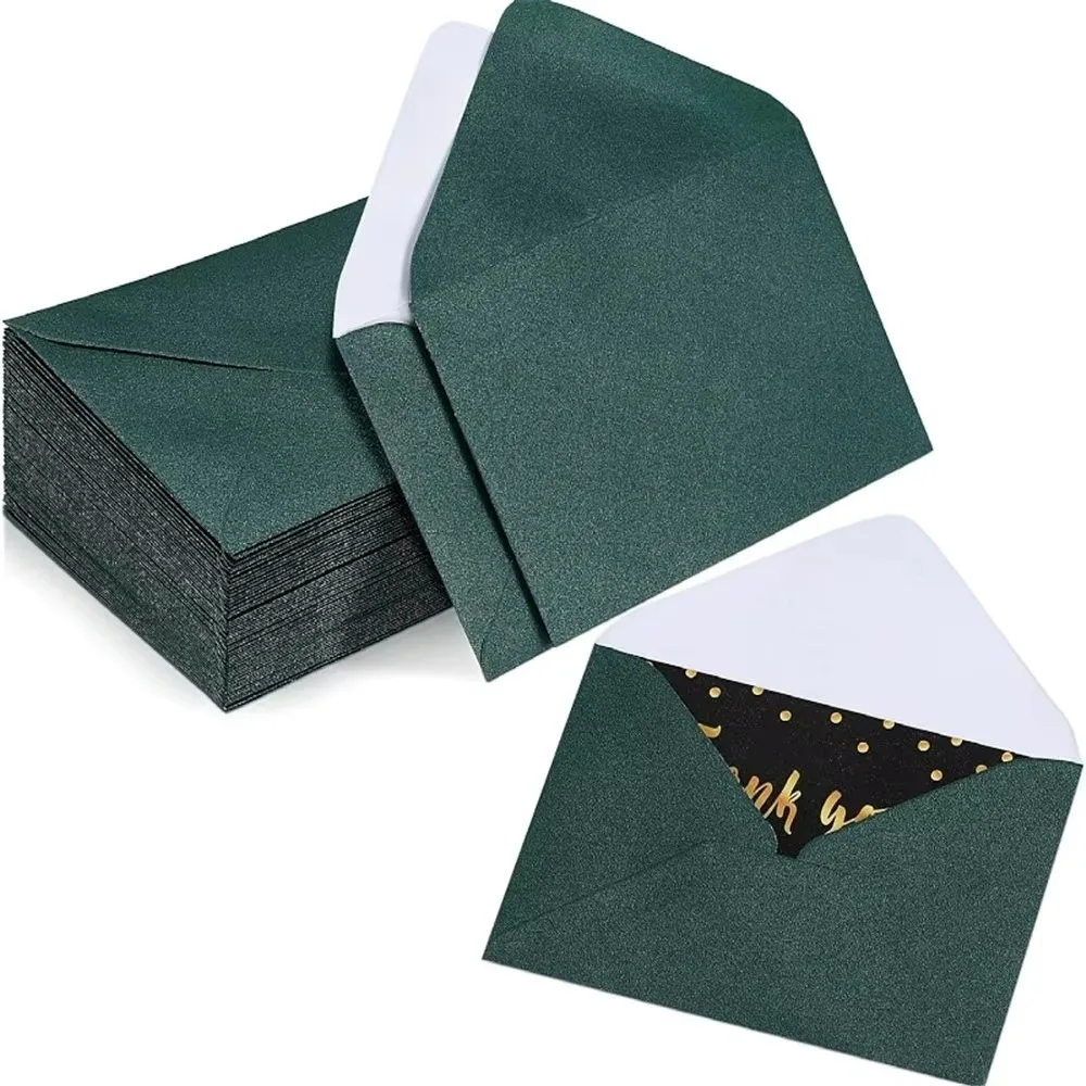 50pcs 10x7cm Blank Envelope Vintage Style Gold Color Invitation Envelope Business Size Greeting Card Envelope Wedding Invitation