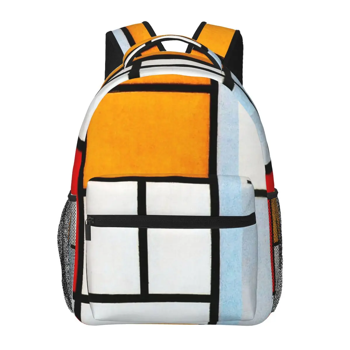 Piet Mondrian Composition Studentenrucksack, Schultasche, Wandern, Reisen, Tagesrucksack für Jungen und Mädchen, modische Büchertasche, Umhängetaschen