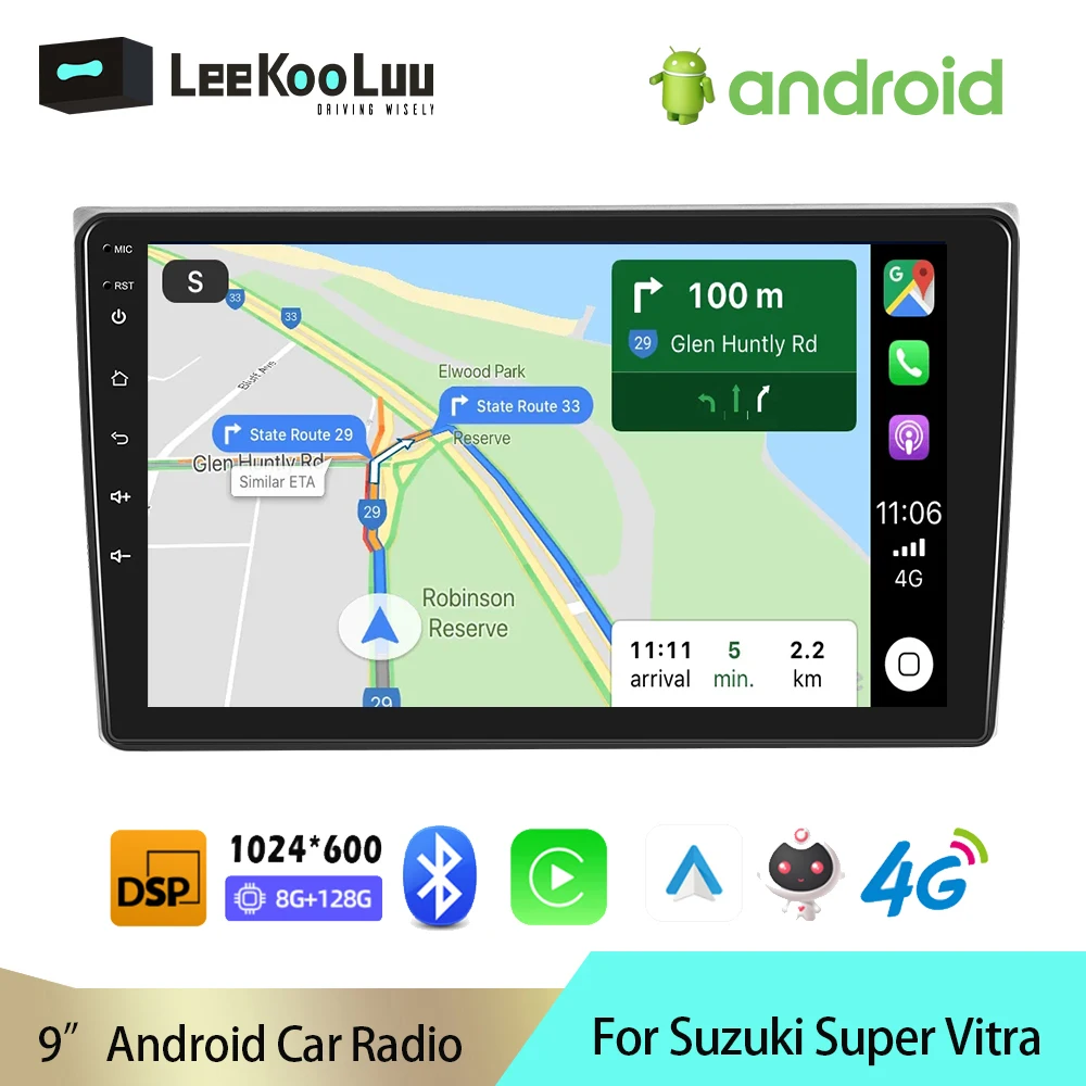 

LeeKooLuu 2 Din Car Radio Android Auto Stereo GPS Navi Multimedia Player For Suzuki Grand Vitara 3 2005-2015 Carplay 4G WiFi DSP