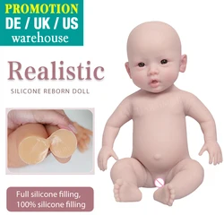 U-Charmmore-Boneca completa de silicone renascido menina, brinquedos realistas macios para crianças, presente, 47cm, 3kg