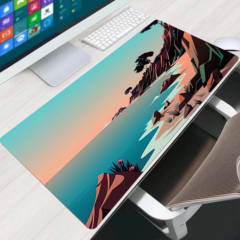 Gamer Mouse Pad Night scenery Computer Desk Mat Large Gaming E-sports Mousepad Rubber Keyboard Pad Natural Landscape Mausepad