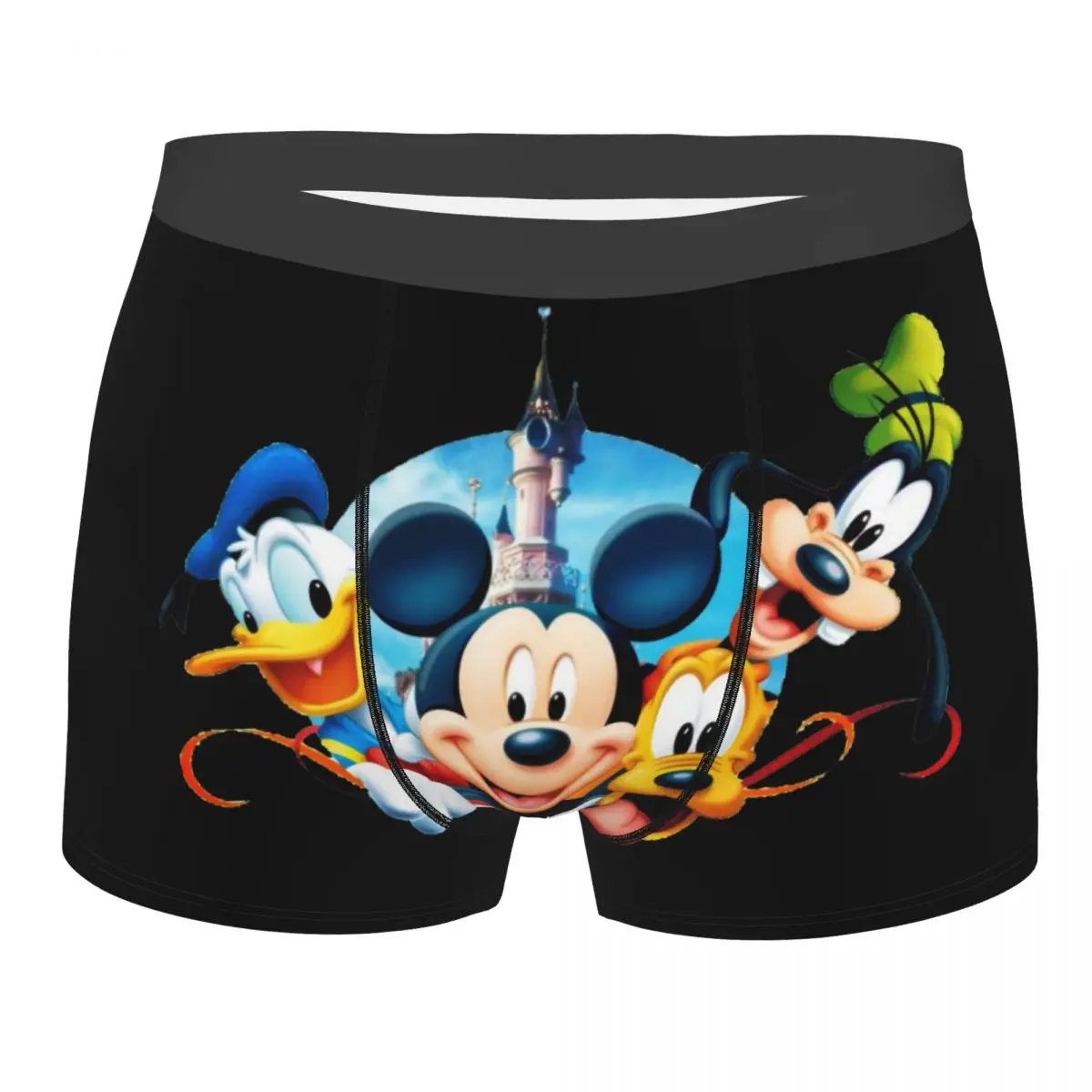 Custom Mickey Mouse Pluto Minnie Goofy Donald Duck Underwear Male Printed Boxer Shorts Panties Briefs Soft Underpants