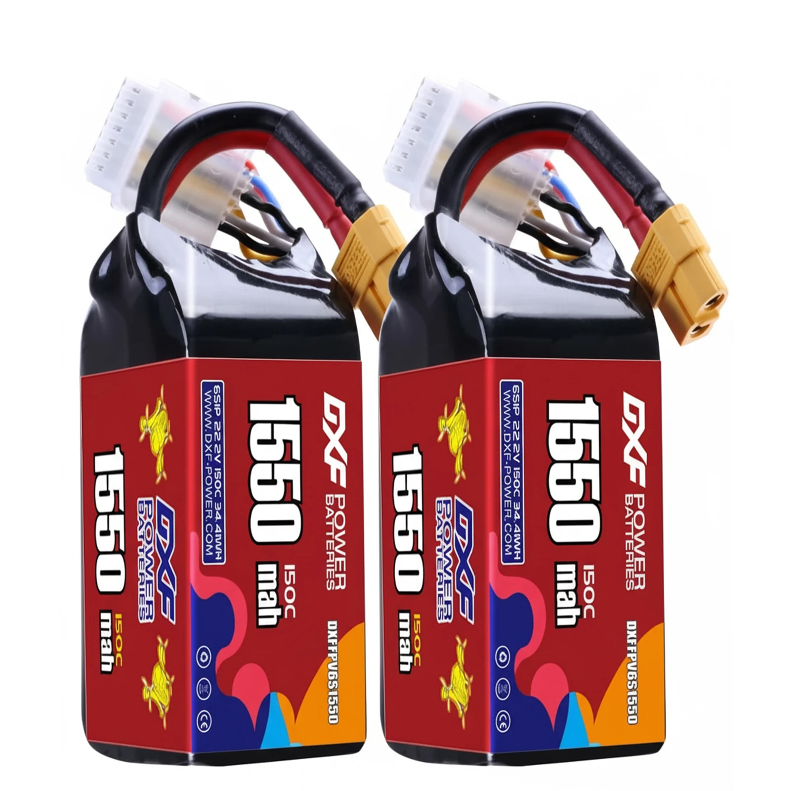 DXF 6S Lipo Akku 22,2V 1550mAh 140C mit XT60 Stecker für Flugzeug, Helikopter, Quadcopter, FPV Drohne