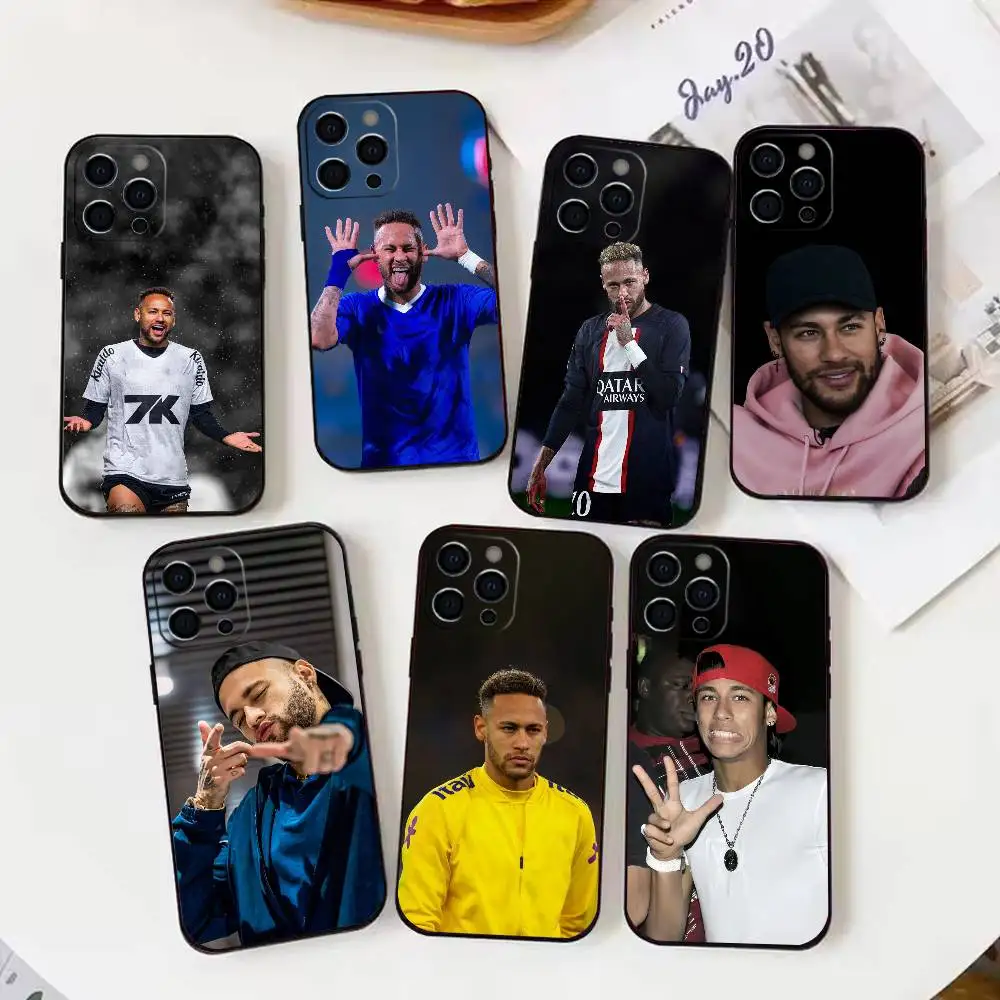 1 PC Voetbalster Neymar Telefoon Case Silicone Zacht Voor IPhone 17 16 15 14 13 12 11 X XR Plus Pro Max Plus