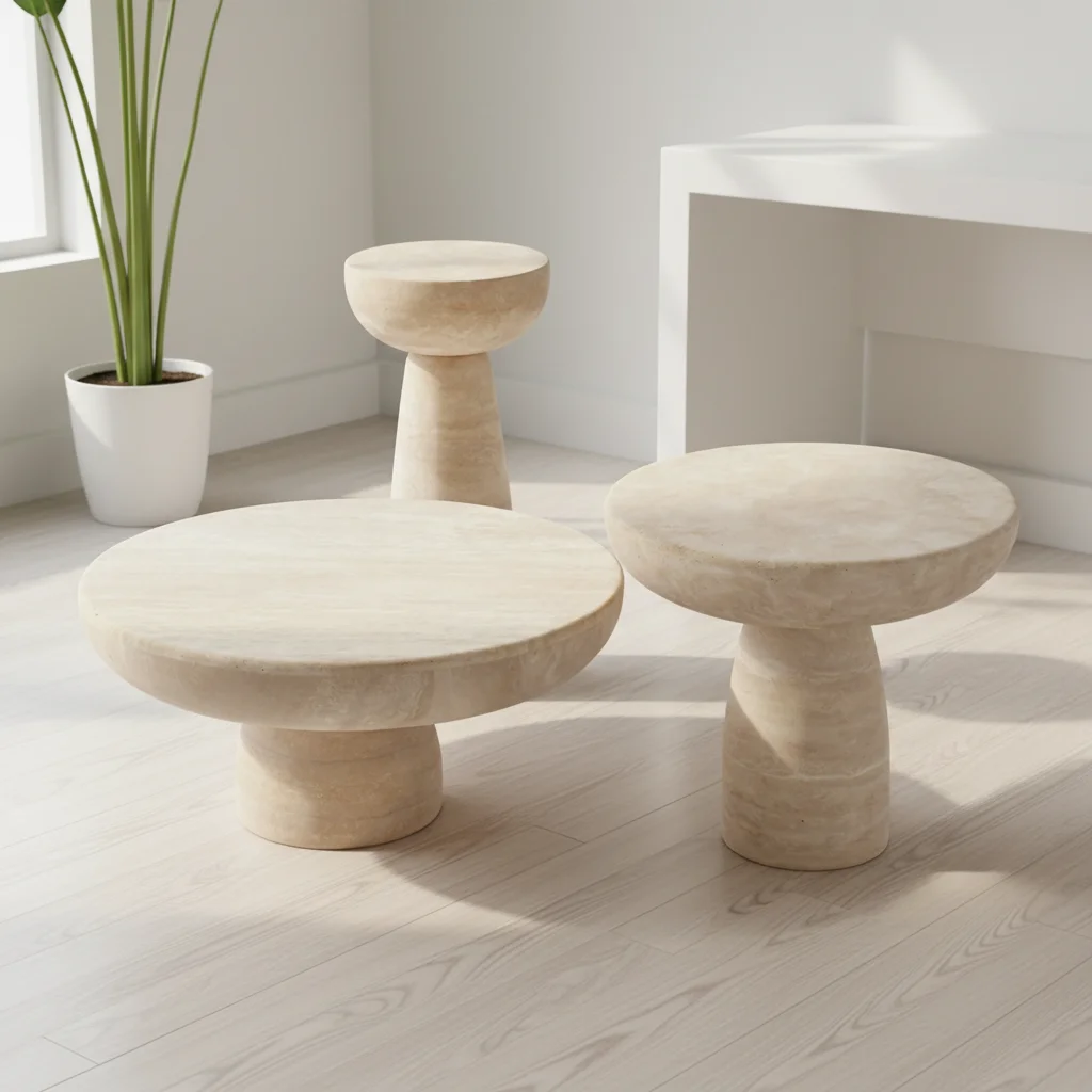 OEM ODM Customized Modern Natural Stone Marble Living Room Hotel Furniture Lobby Travertine Table Set Deco Luxury Coffee Table