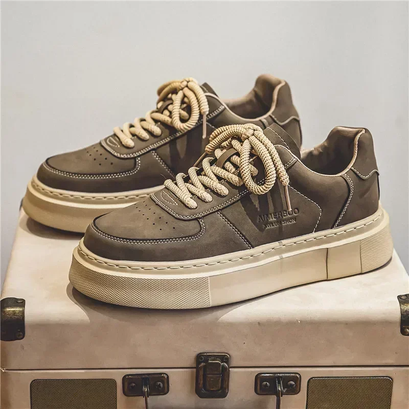 

Мужские повседневные кожаные кроссовки, осенние новые дизайнерские удобные трендовые туфли на шнуровке для мужчин, дышащие кроссовки, кроссовки