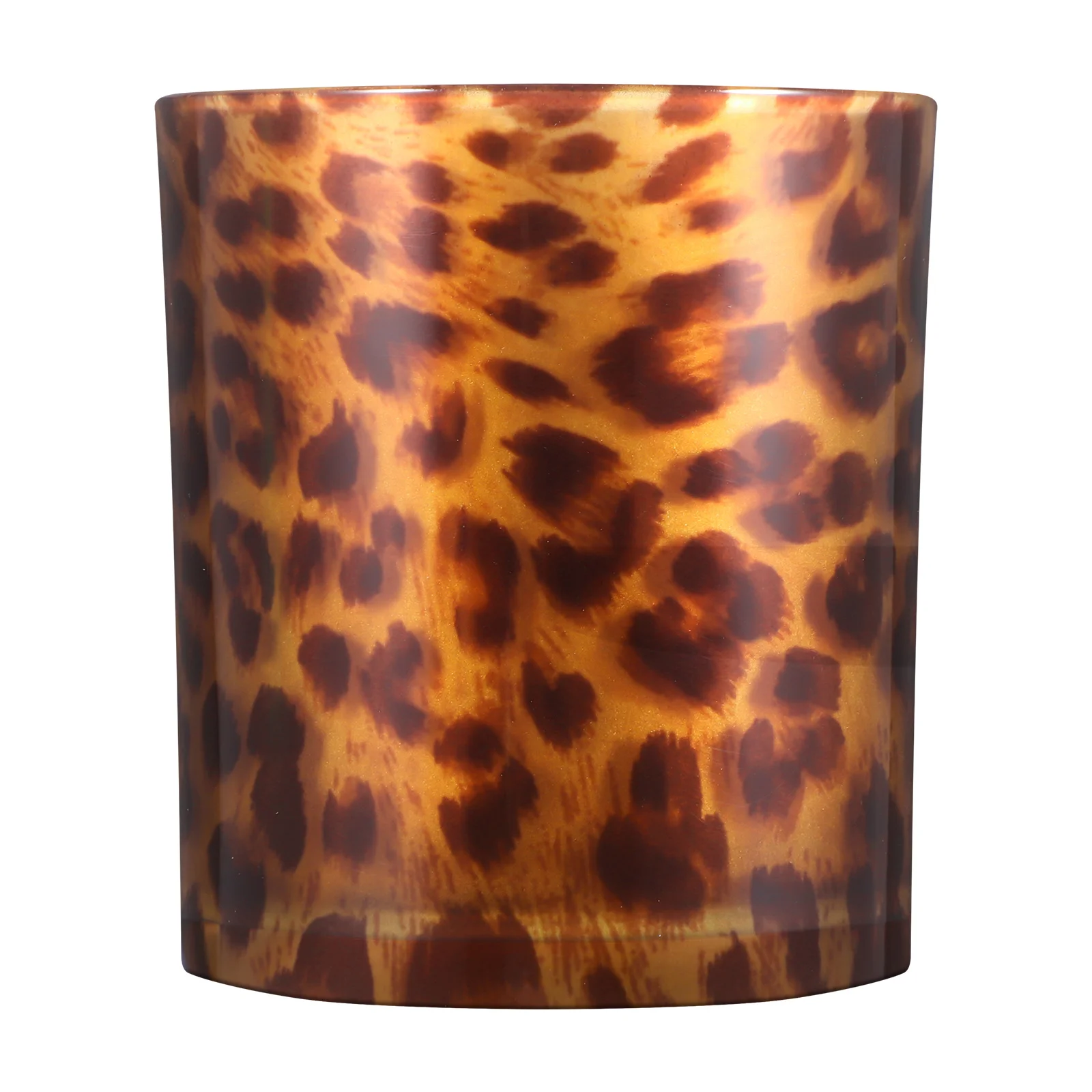 

1Pcs Attractive Leopard Glass Candlestick Decoration Yellow Holder Desktop Candlestick Tealight Holder