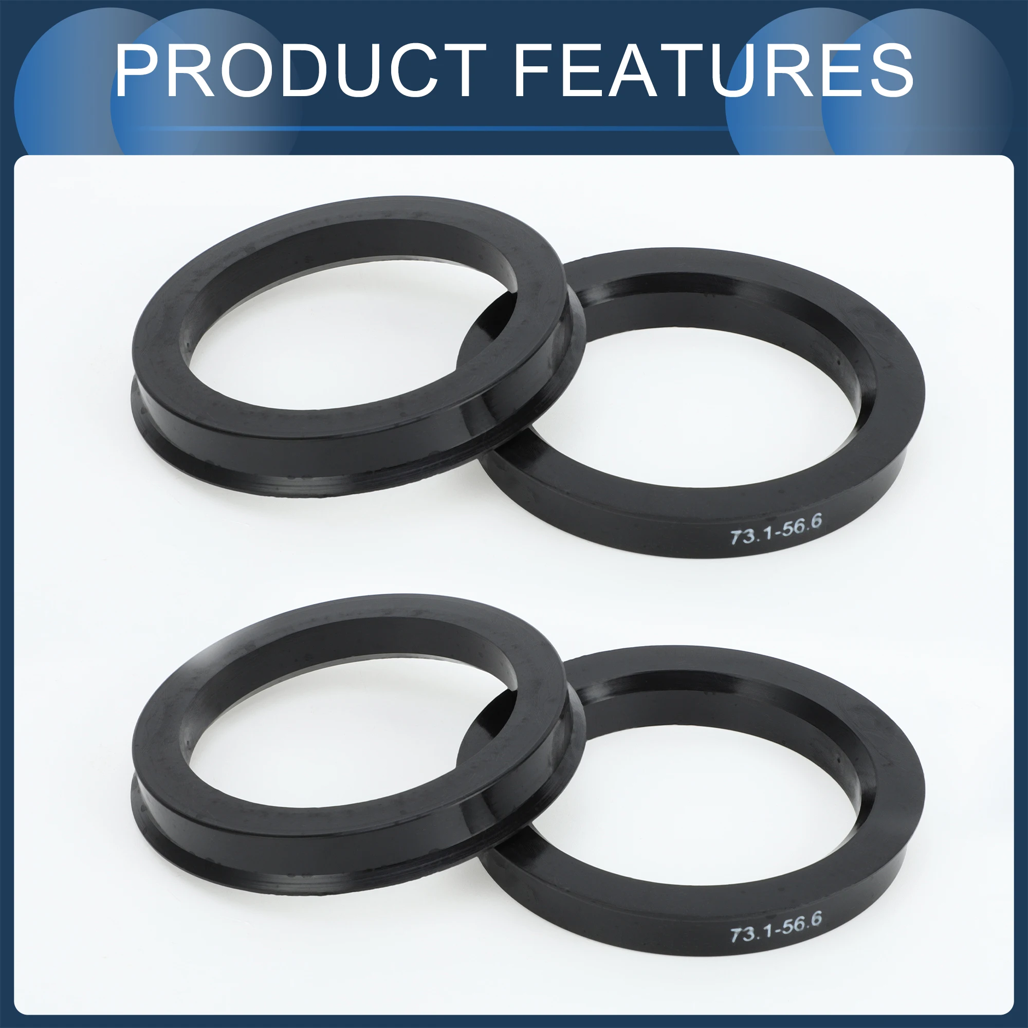 Uxcell 4 stücke 72.6/73.1/74,1mm od 64.1/66.6/67.1/57.1/66.1/72,6mm id Auto nabe zentrische Ringrad bohrung Mittel abstands halter abs Kunststoff – Detail 5