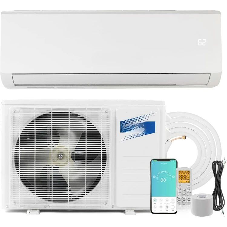 12000 BTU 115V 19 SEER Efficient Ductless Mini Split Inverter Plus System with Heat Pump and Dehumidification, Auto Defrost