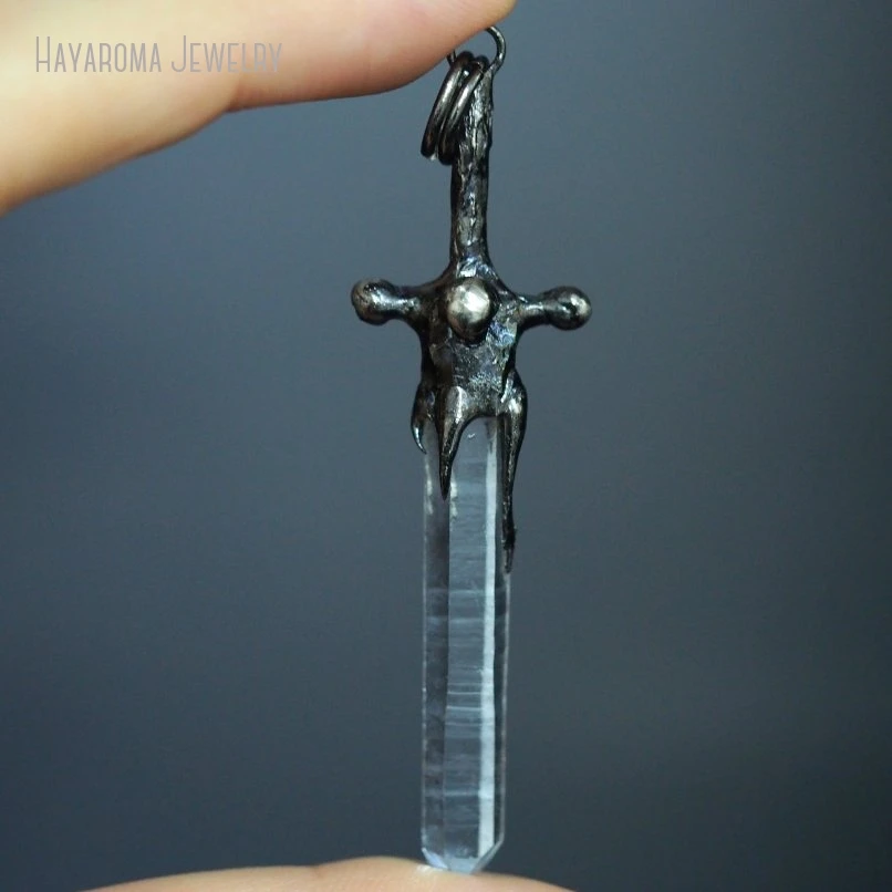 10Pcs Clear Crystal Cross Crisscross Sword Ensiform Christian Necklace Pendant Y2K Jewelry Charm