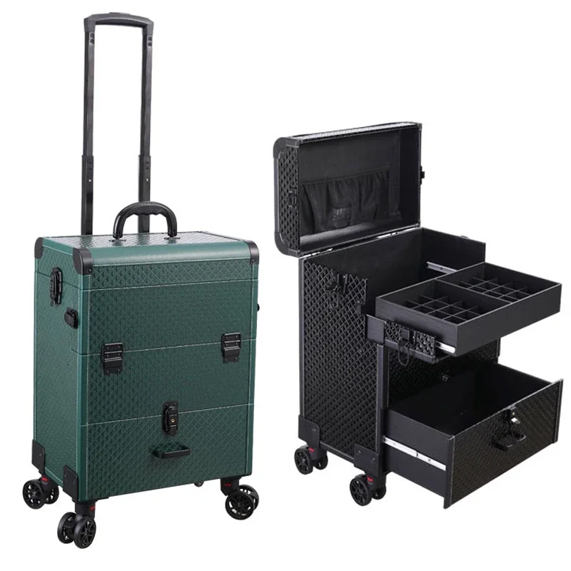 Tattoo embroidery suitcase Door-to-door manicure, eyelashes, makeup, beautician, tie rod with wheel storage toolbox