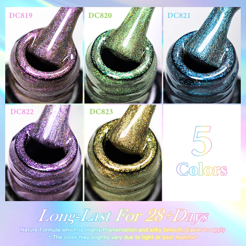 7ML Rainbow Aurora Cat Magnetic Nail Gel Polish Sparkling Glitter Double Light Shining Holographics Semi Permanent Laser Varnish