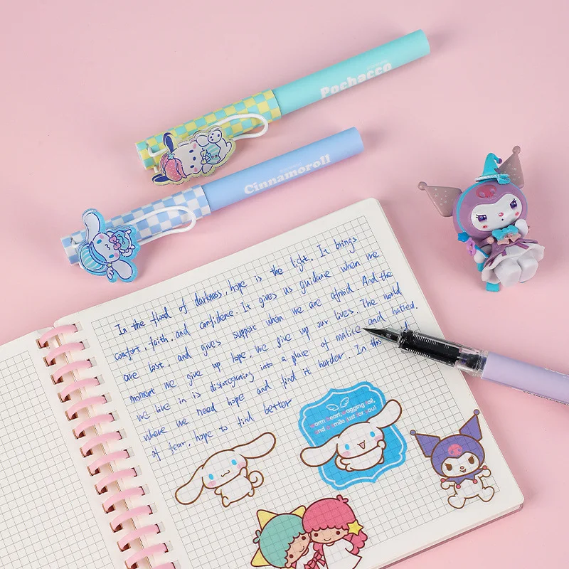 Sanrio Series Patch Pen High Appearance Level Cute Cartoon Ef Tip Erasable Blue Pen For Students Office Writing Wholesale Gifts