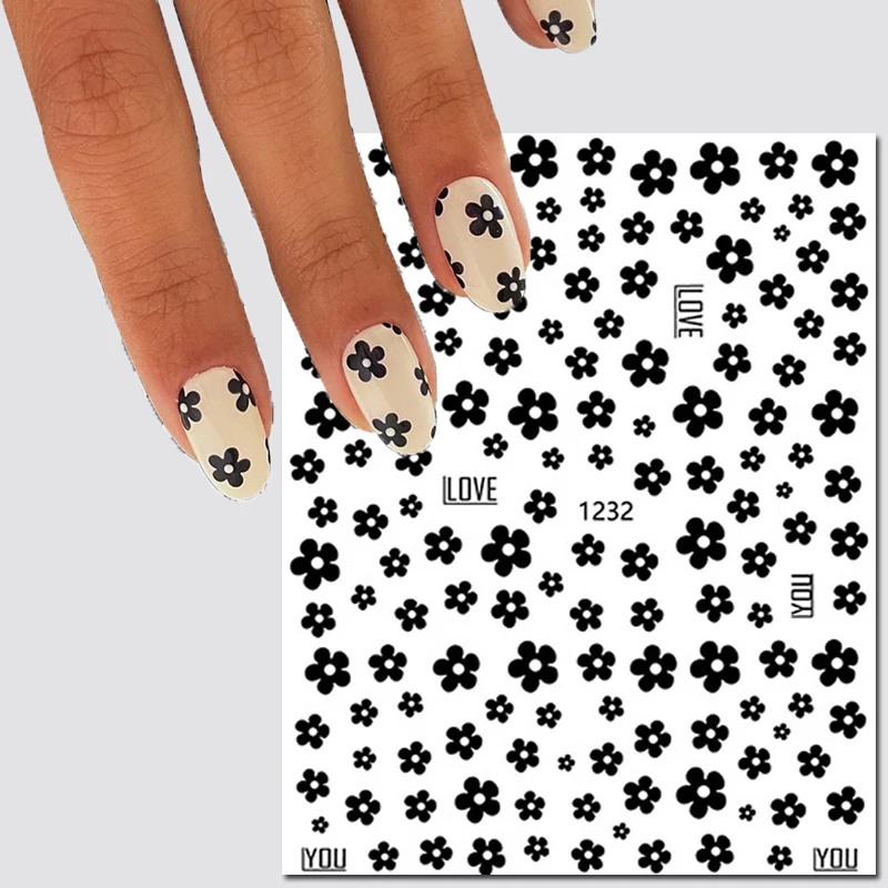 3D Nail Art Aufkleber Süßigkeiten Farben Blüten blätter Blumen Kleber Schieber Nagel Aufkleber Dekoration für Nagel Maniküre