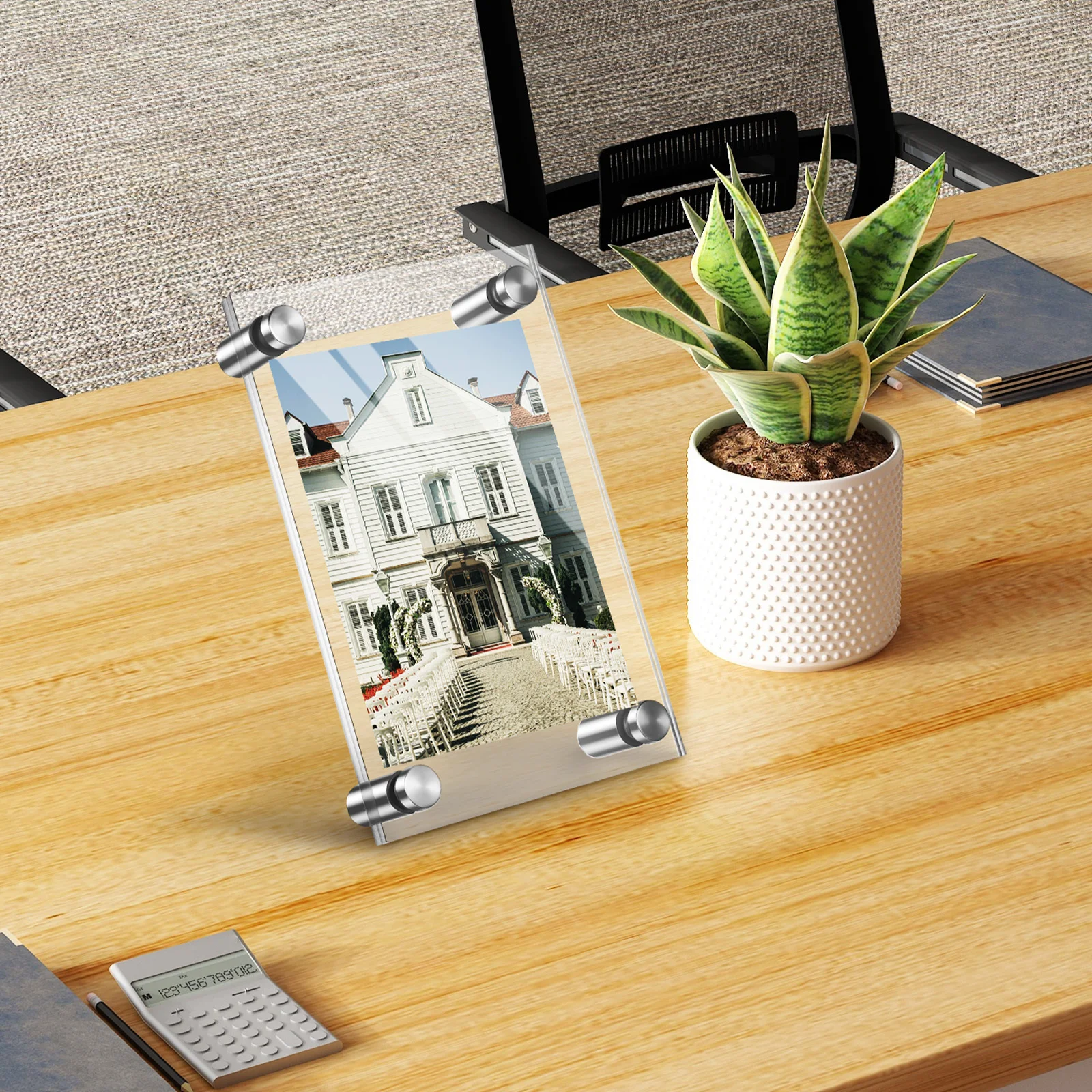 

1 Set Clear Acrylic Picture Frame 8X10 Inch Transparent Modern Desktop Photo Stand For Home Office Wall Table Decor Dual-Purpose