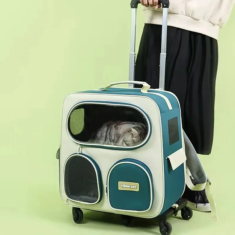 2-in-1 Cat Carrier Large Cat Backpack Carrier Cat Car for Large Cats and Small Dogs Up To 22 Lbs for Trave Hiking Dog Backpack