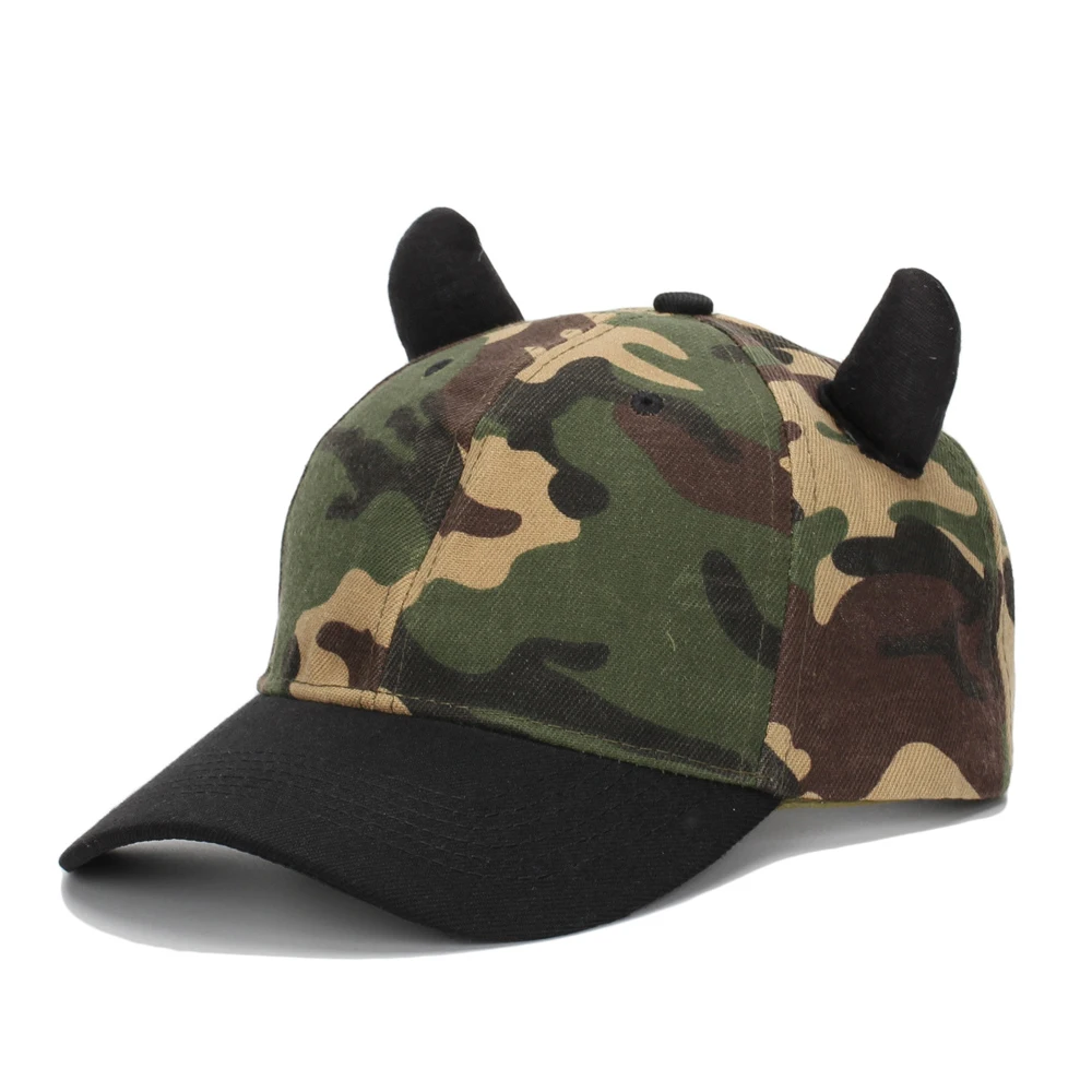 Baseball Cap for Men Cow Horn Camouflage Hat Baseball Cap Women Cap Ox Horn Unisex Style Headwear