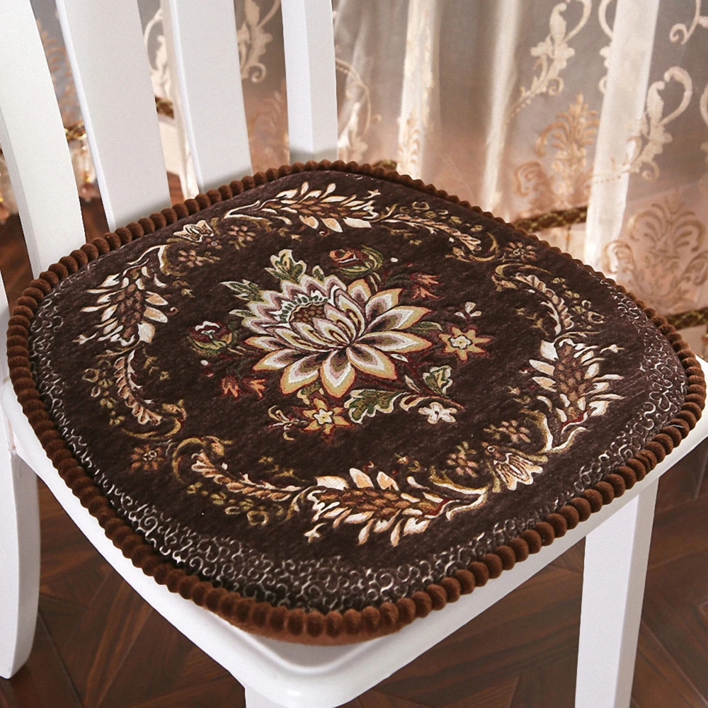 Jacquard Chenille Thickened sofa cushion simple modern warm removable and washable home dining chair cushion horseshoe cushion