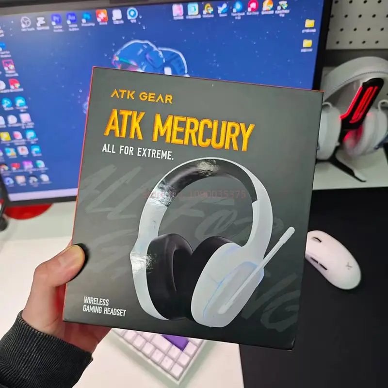 سماعة الألعاب اللاسلكية ATK Mercury M1 - ثلاثة أوضاع للرياضات الإلكترونية مع ميكروفون بصوت محيطي افتراضي 7.1 للكمبيوتر