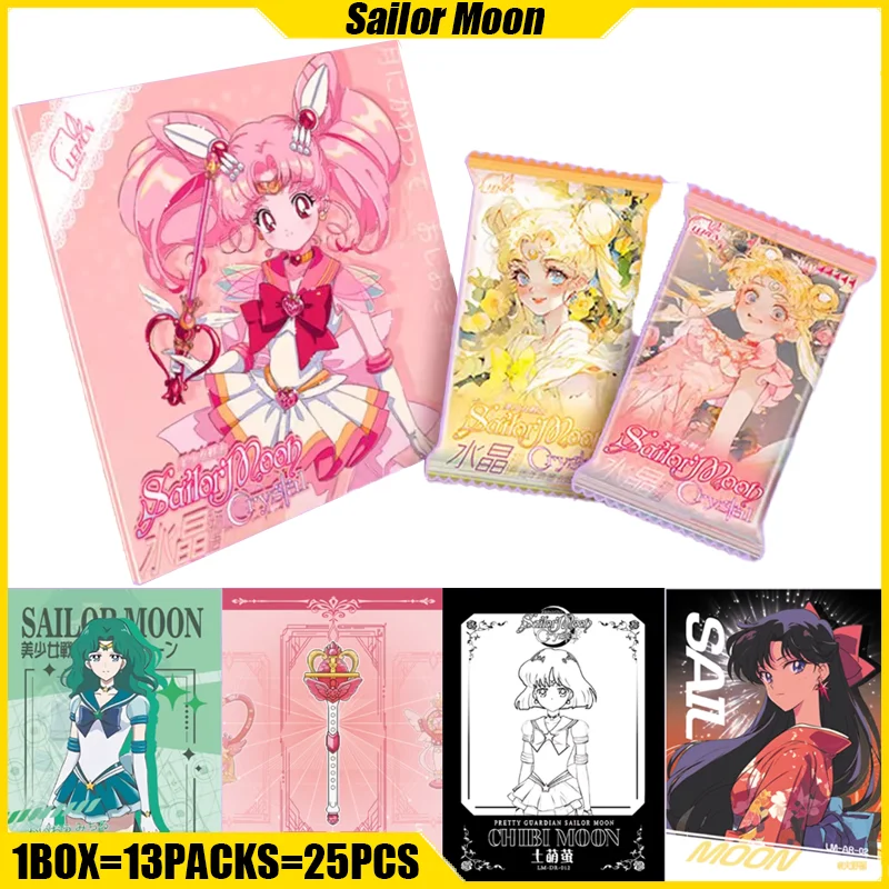 LEMON Sailor Moon Cards Crystal Story Anime Collection Cards Mistery Boxes Board Games Toys Birthday Gifts for Boys and Girls