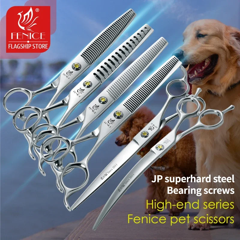 ciseaux-de-toilettage-pour-animaux-de-compagnie-fenice-master-series-ciseaux-droits-effilocheurs-coupe-poils-volumineux-ciseaux-courbes-a-roulements-pour-toilettage-canin-et-estheticiennes-d'animaux