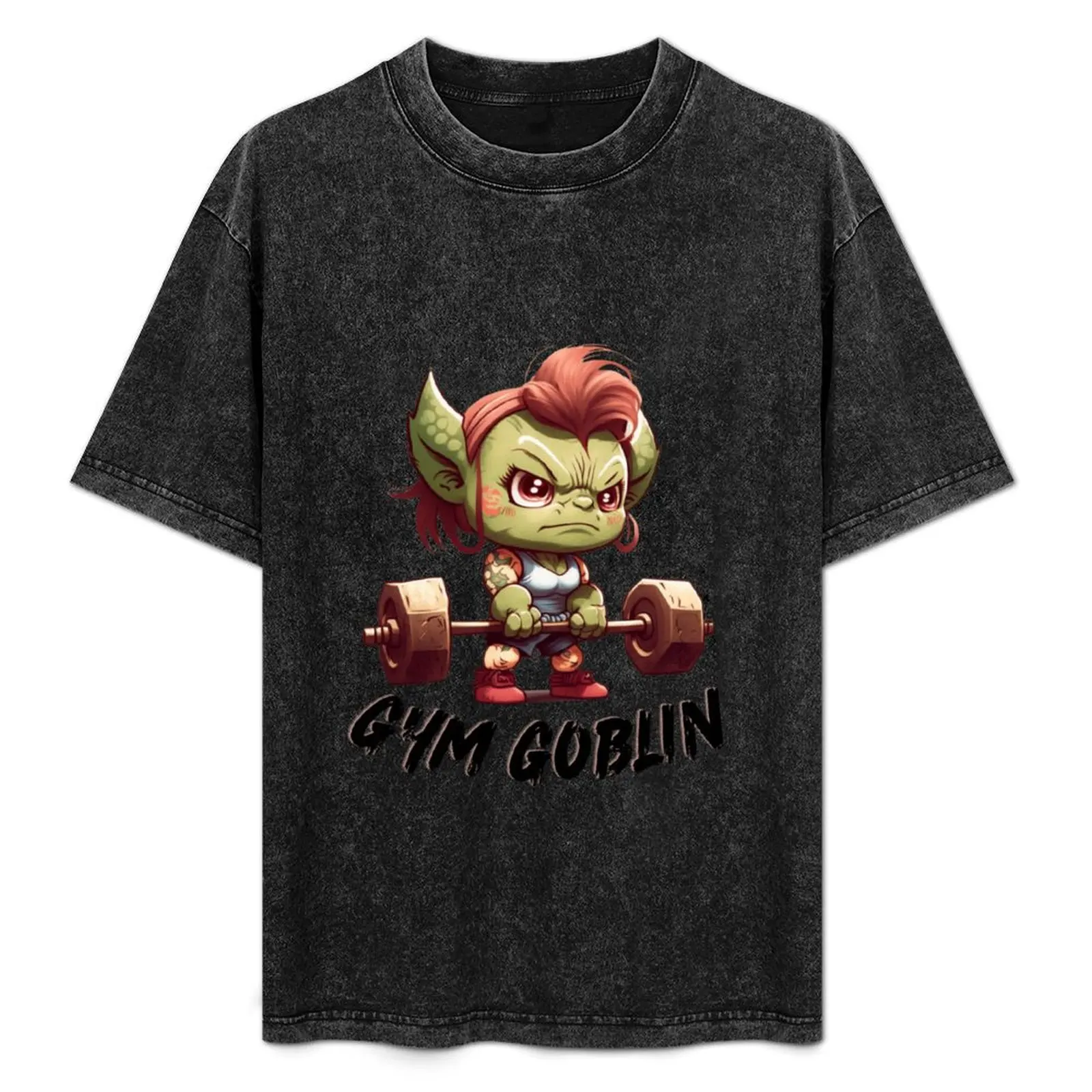 Female Gym Goblin Lifting Weights T-Shirt summer top vintage graphic tee Blouse for a boy compression shirt men