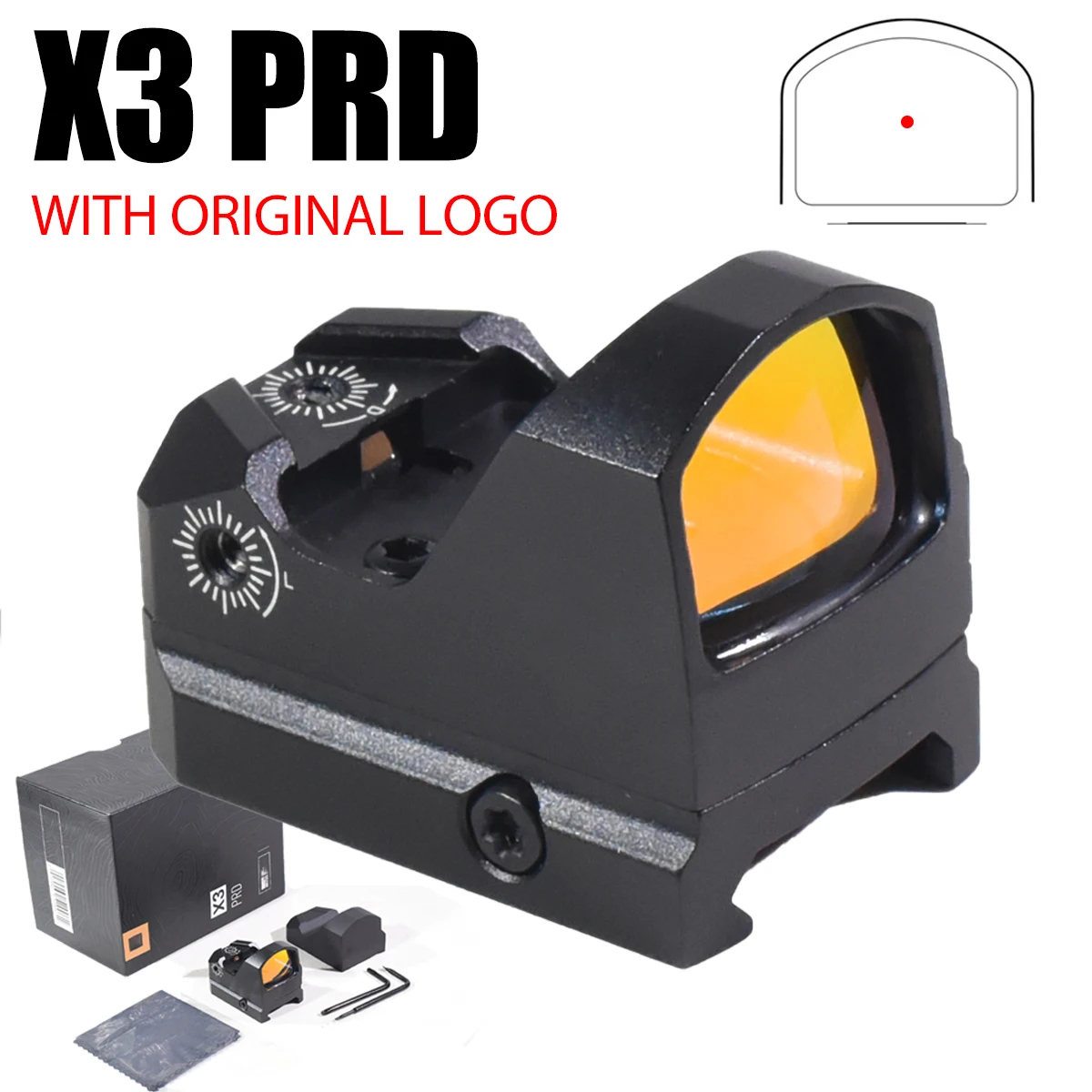 

Оптический прицел Hunting Optics X3 PRD/MPRD 3 MOA с красной точкой для крепления RMSc, голографический рефлекторный прицел с точкой для прицеливания