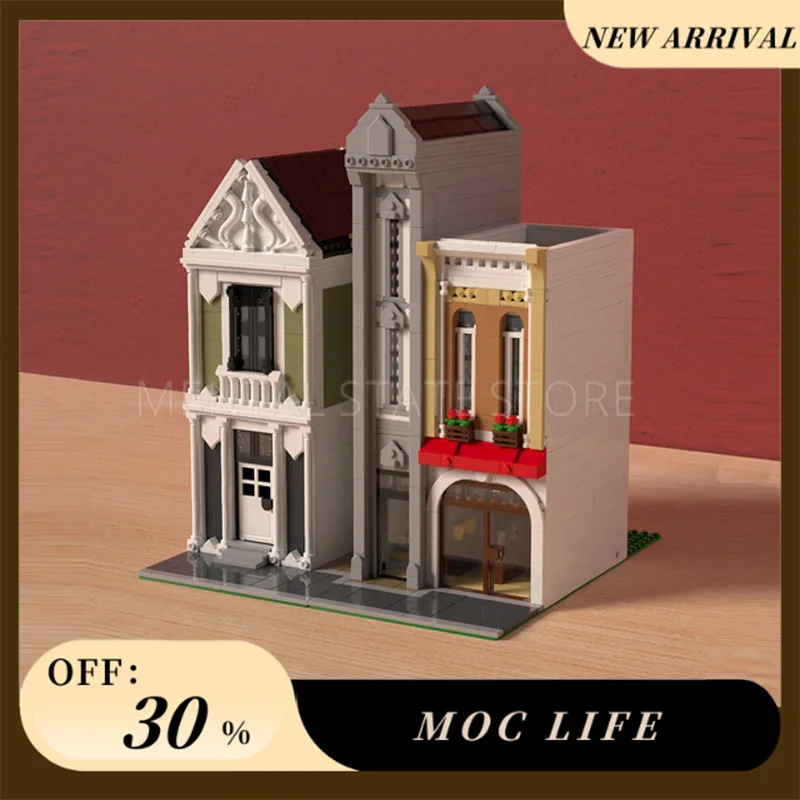 [1487 шт.] индивидуальный магазин кружек MOC, креативный набор строительных блоков STEM, развивающие игрушки, комплект строительной модели «сделай сам», подарки на день рождения