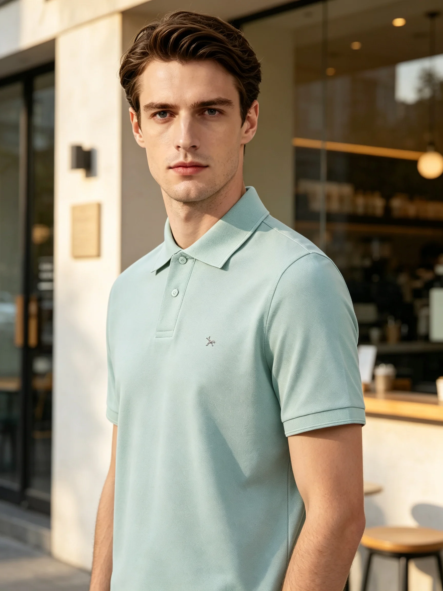 Men's and women's short sleeved T-shirt breathable and cool Lyocell top
