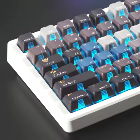 Aurora Theme Keycaps PBT+PC Custom Translucent Keycap Dye Sub Cherry Profile Gaming Key Caps for MX Mechanical Keyboard