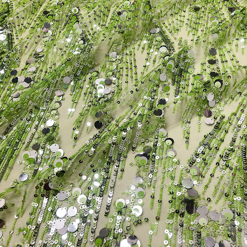

1 Yard Heavy Industry Embroidery Sequin Fabric Sun Protection Women Summer Fashion Clothing Dress Glitter Designer Fabric