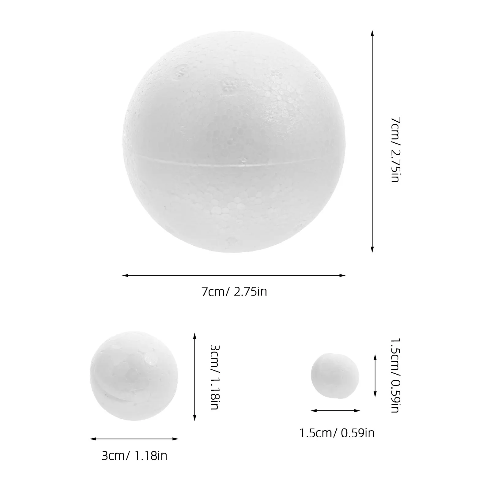 175Pcs Craft Foam Balls Polystyrene Round Smooth Sphere Lightweight Christmas Holiday DIY School Art Projects Family Gathering view 6