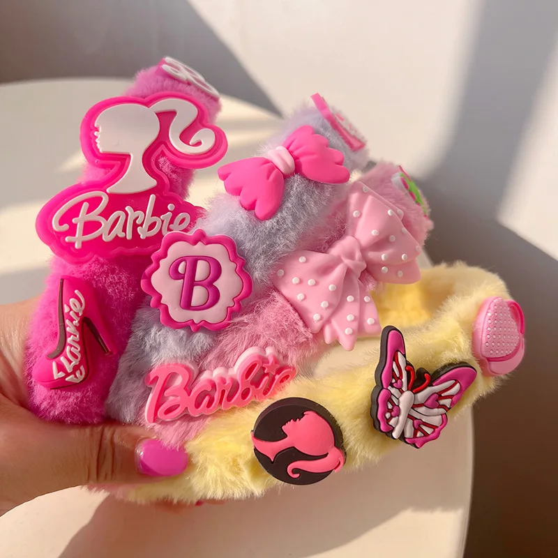 

Kawaii Anime Thickened Plush Headband Barbie Series Cute Cartoon Versatile Wide-Brimmed Hair Headband Hair Accessories