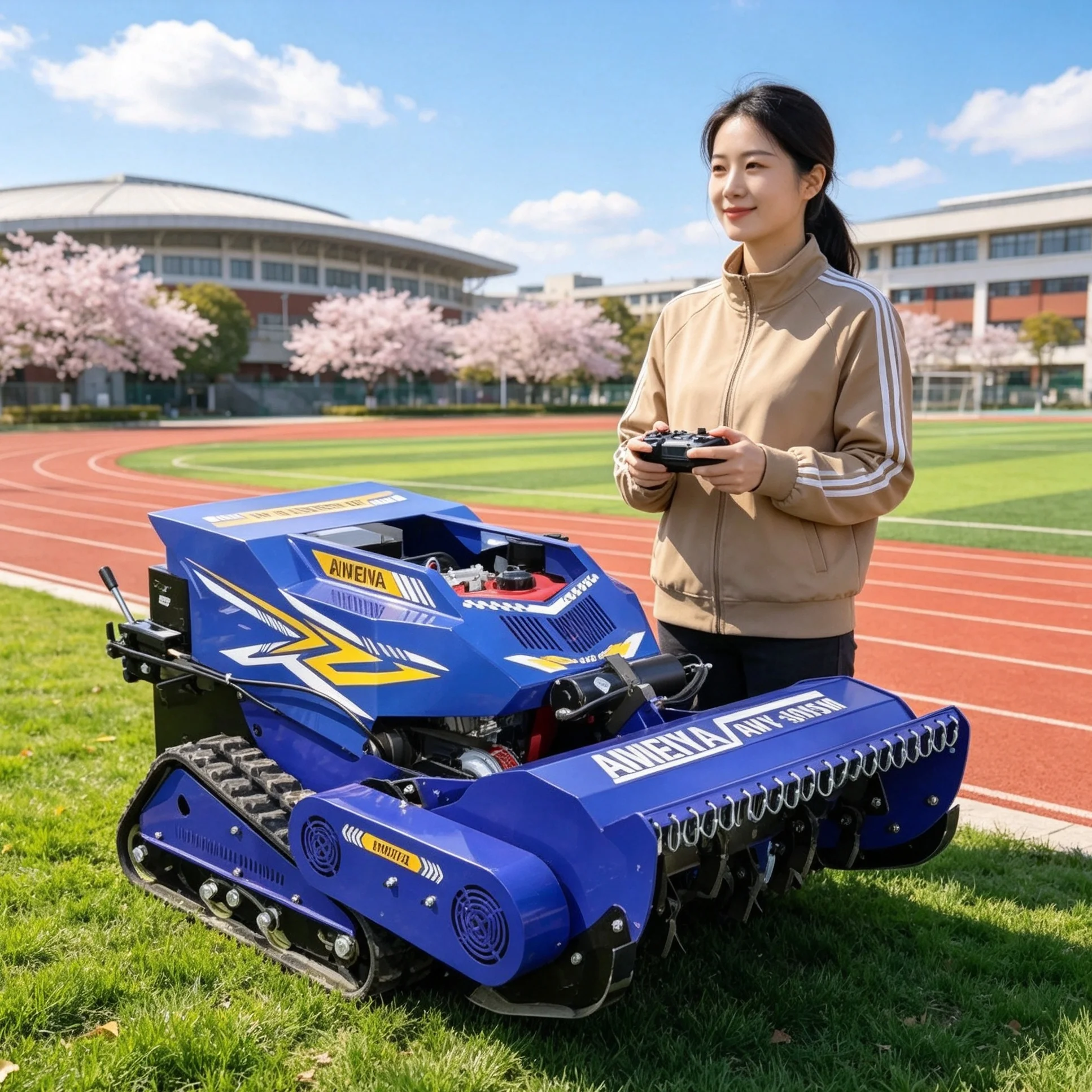 Customized Wireless Self‑Driving Mower, Labor‑Saving Remote Operation For Large Area Grass Cutting