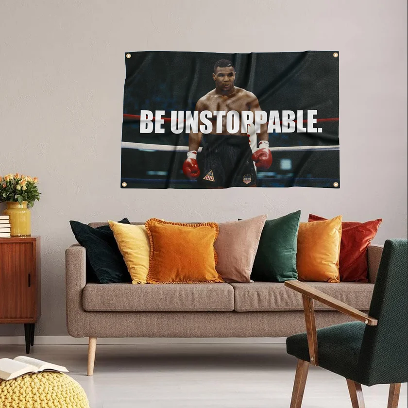 Be Unstoppable Fitness Flag Gym Banner Funny Tapestry 3x5 FT With Four Grommets For College Dorm Room Guys Man Cave Bedroom