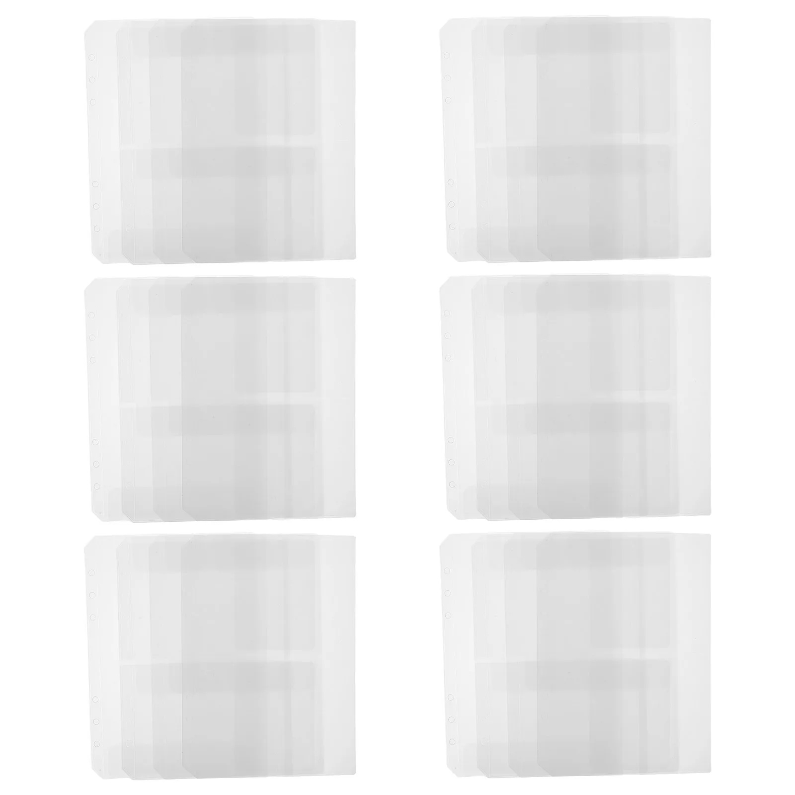 

24pcs Clear Loose Leaf Pouch A5 6-Hole Waterproof Binder Insert Reusable Zipper Pockets For Receipts Cash Id - Pvc Document