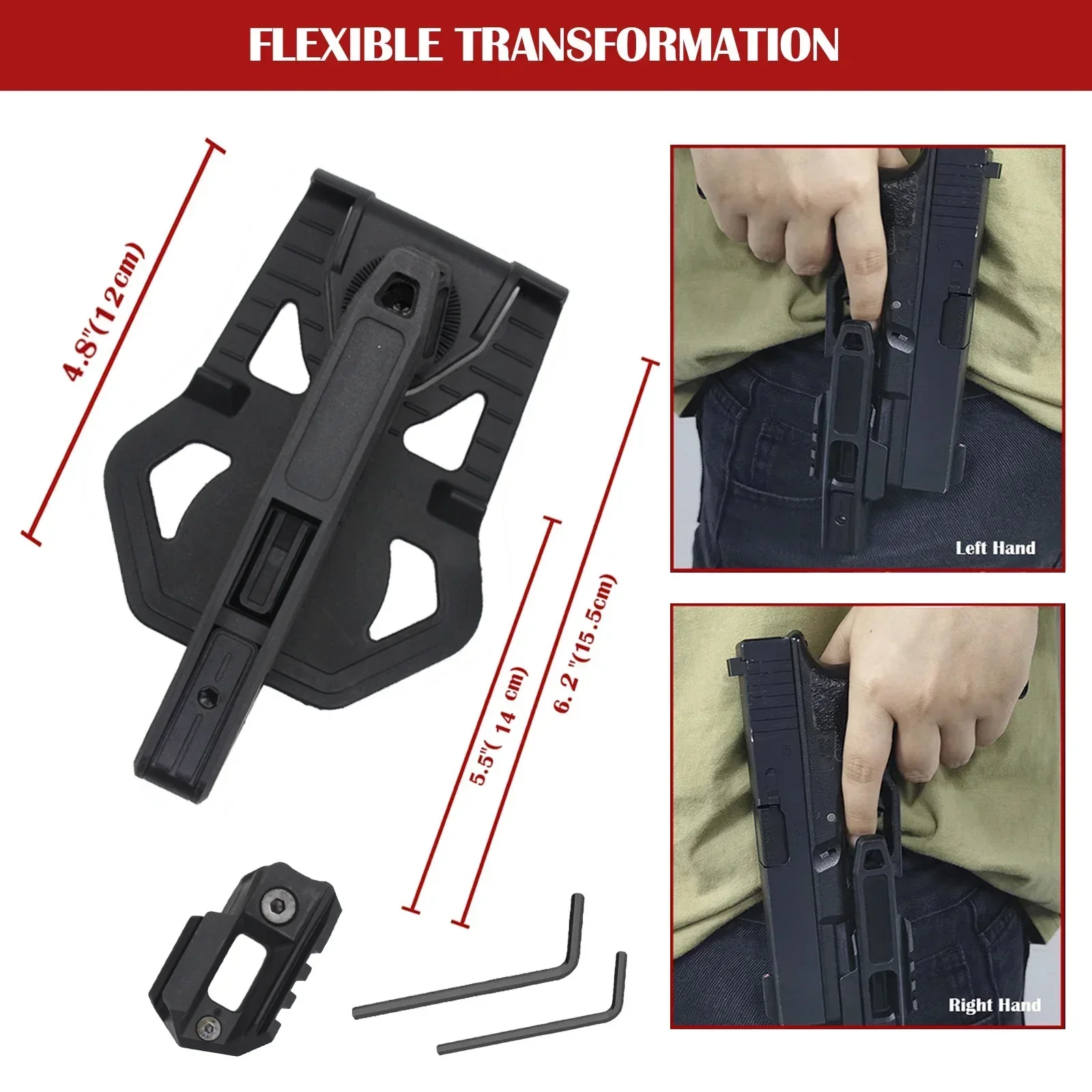 /حافظة بندقية تكتيكية مع السكك الحديدية لـ Glock G17 G19 G22 SW40/357 الخصر بيسولت الحافظة 9 مللي متر SW40 مسدس بندقية في الهواء الطلق CS الرجال