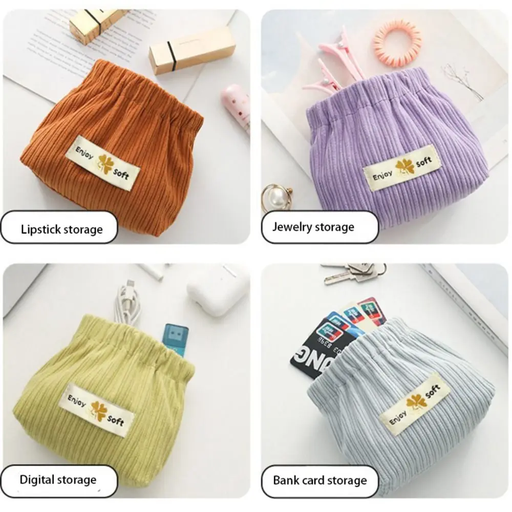 シンプルフラワーミニ化粧品バッグ化粧バッグ収納袋口紅収納袋イヤホンバッグ自動閉鎖リーフスプリングバッグ女の子