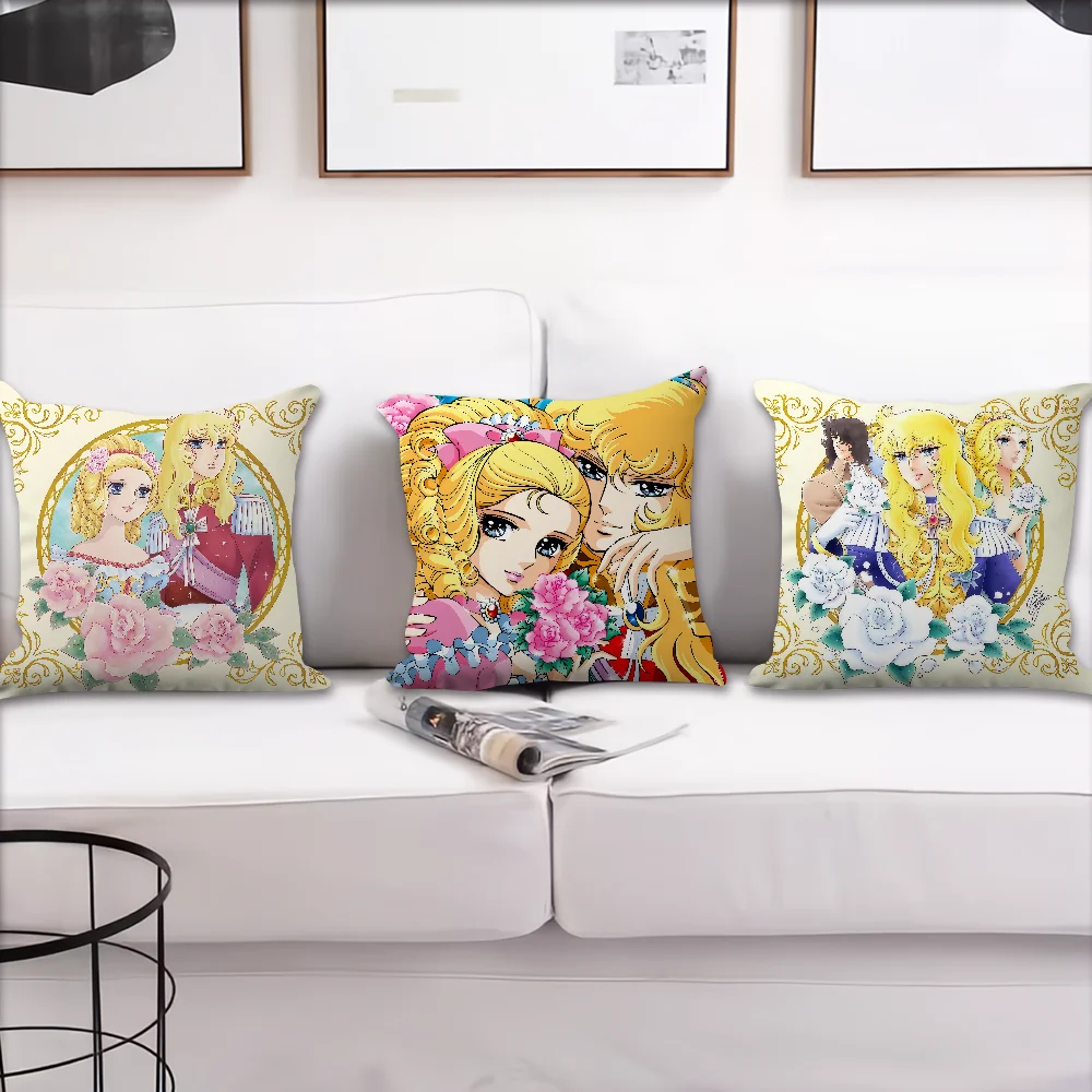 Manga Anime L-Lady O-Oscar Soft Pillow Case For Sofa Living Room Home Office Decor Protective Covers The R-Rose Of V-Versailles