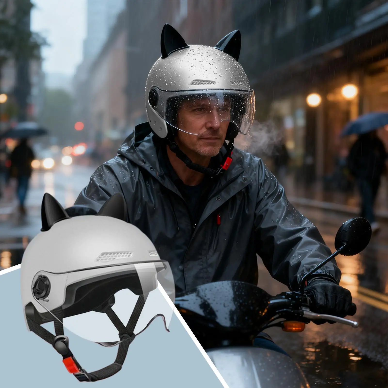 

Electric Scooter Helmet For Adults Adjustable Riding Accessories Commuting Helmet With Visor For Men Women Riding Biking Cycling
