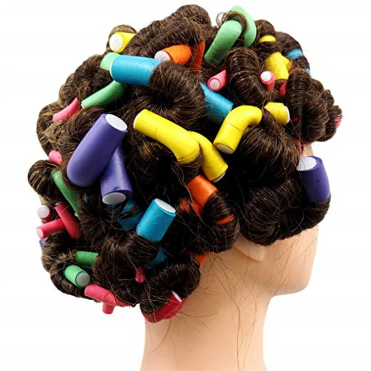 Flexible Heatless Hair Curling Rods Magic Bendy Foam Hair Rollers No Heat Sleep In Curlers DIY Hair Styling Salon Hair Tools