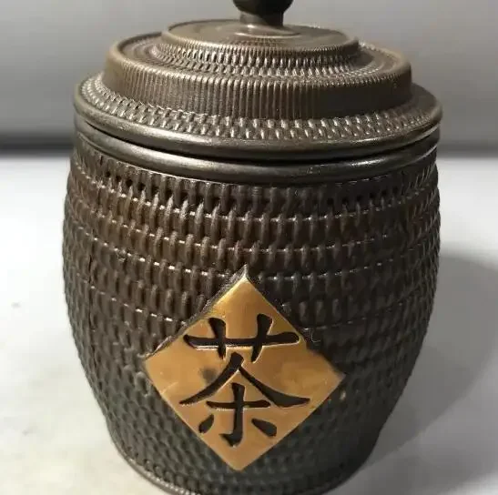 Antique Bronze Ware Collection Tea Pots, Brass Ancient Bronze Gilded Bronze Ware, Bamboo Weaving Patterns, Tea Buckets, Ho
