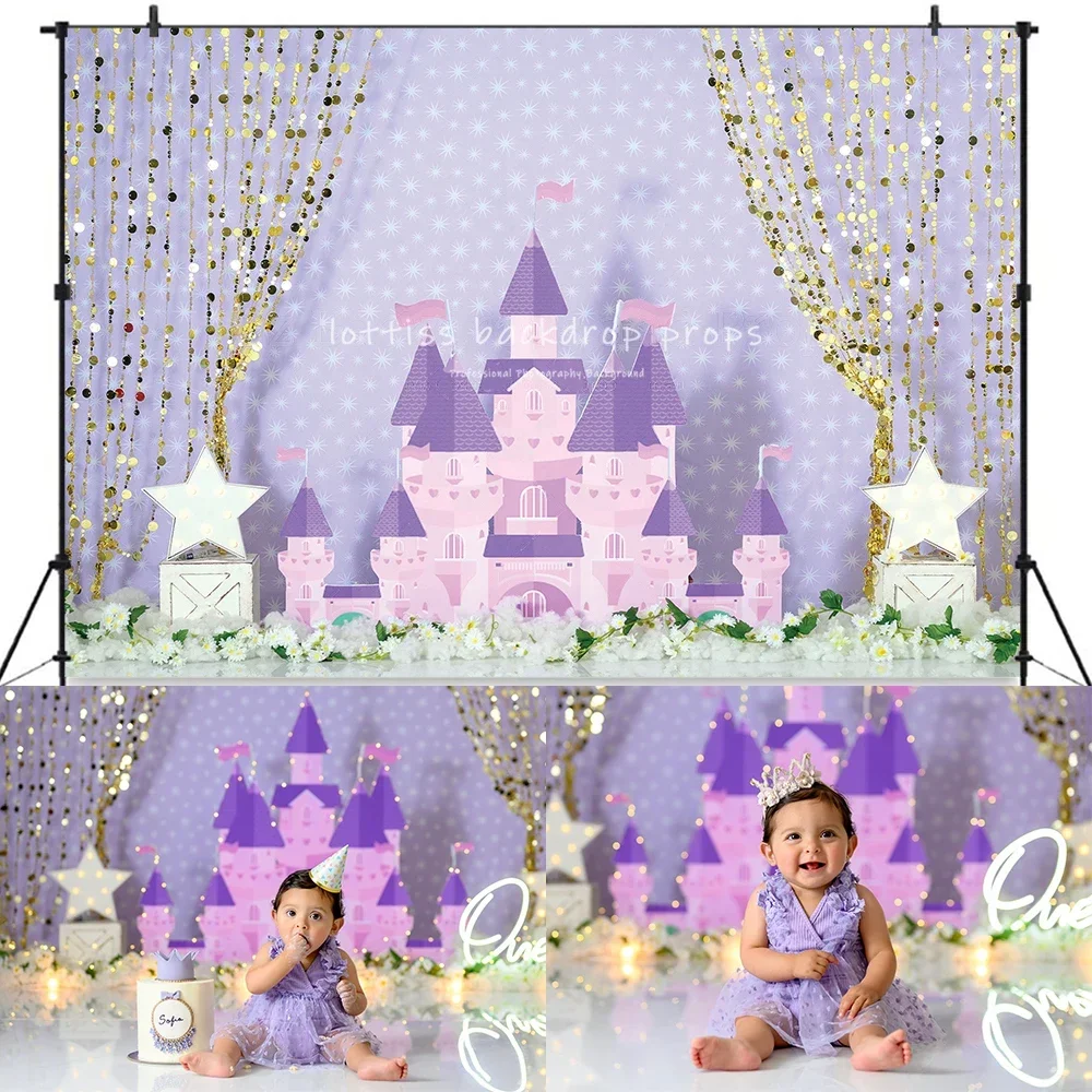 

Princess Castle Photography Backdrops Kids Baby Cake Smash Birthday Props Newborn Photocall Dceors Jungle Animals Background