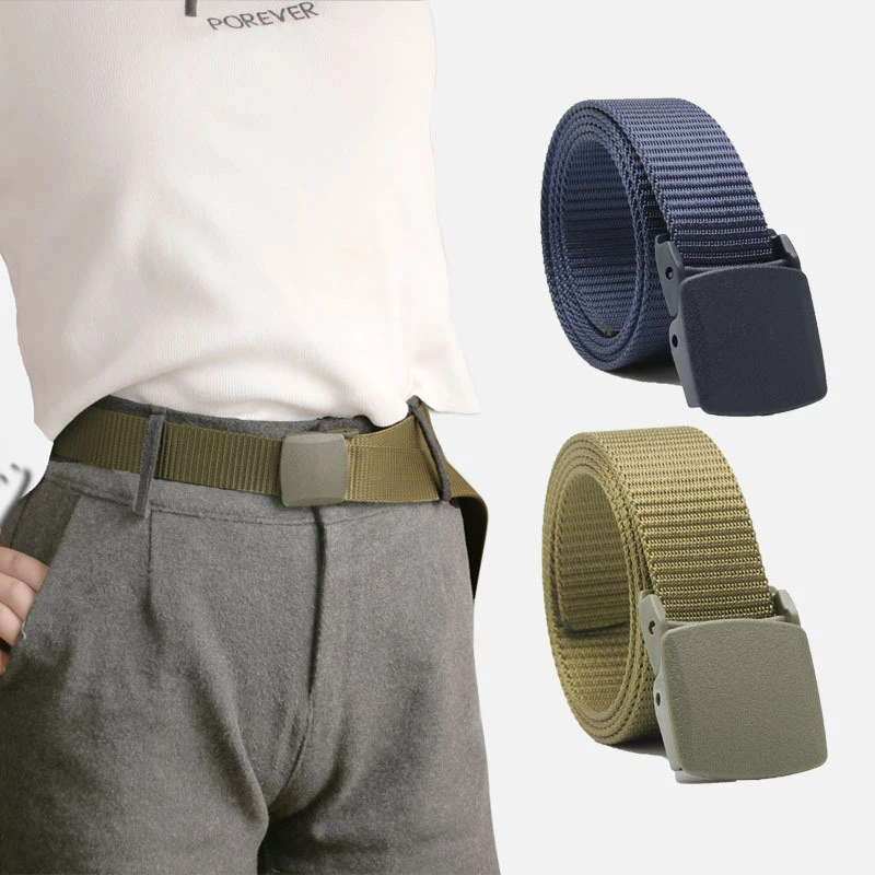 1Pc Men's Belt Outdoor Quick Release Belt Multifunctional Buckle Nylon Sports Camping Belt Canvas Belt