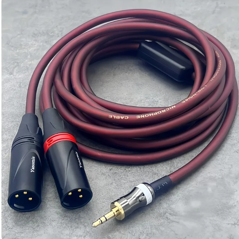 Pure copper 3.5mm to dual cannon male plug 2 XLR connector audio line monitor speaker balance line cable